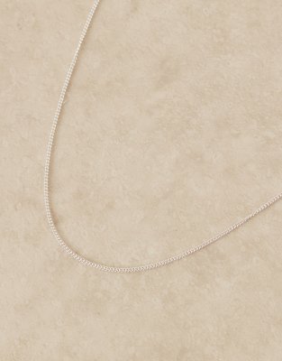 Asos Design Sterling Silver Short Chain Necklace In Silver