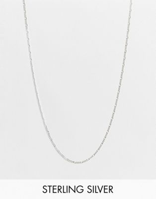 ASOS DESIGN sterling silver short figaro neckchain