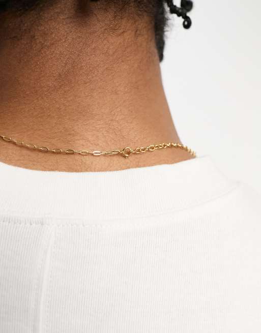 ASOS DESIGN sterling silver short neck chain in 14k gold plate | ASOS