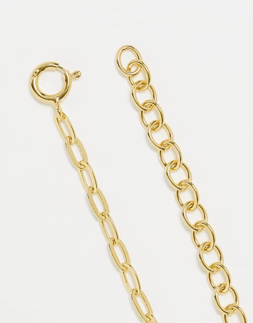 ASOS DESIGN sterling silver short neck chain in 14k gold plate | ASOS