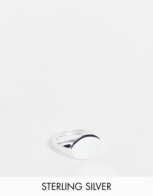 ASOS DESIGN sterling silver signet ring in silver