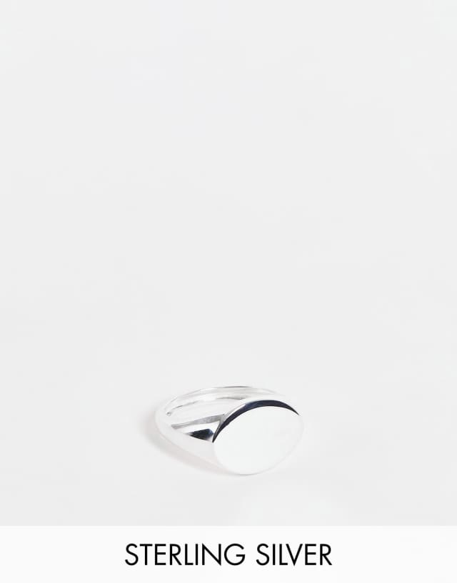 ASOS DESIGN sterling silver signet ring in silver