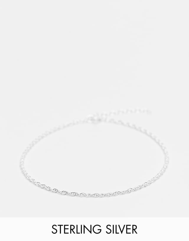 ASOS DESIGN sterling silver skinny rope chain bracelet