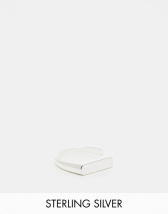 ASOS DESIGN 2 pack waterproof stainless steel chunky and slim molten ring in silver tone