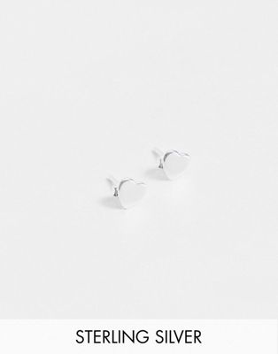ASOS DESIGN sterling silver stud earrings in heart design