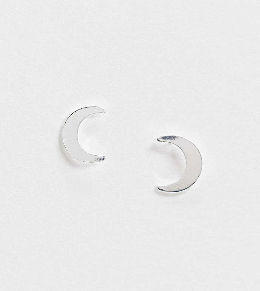 ASOS DESIGN sterling silver stud earrings in moon design