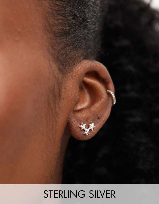 ASOS DESIGN - sterling silver stud earrings with star detail