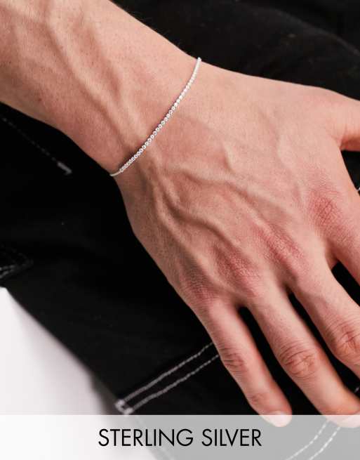 Men's Thin Silver Bracelet