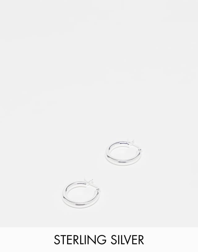 ASOS DESIGN sterling silver tube hoop earrings in 25mm