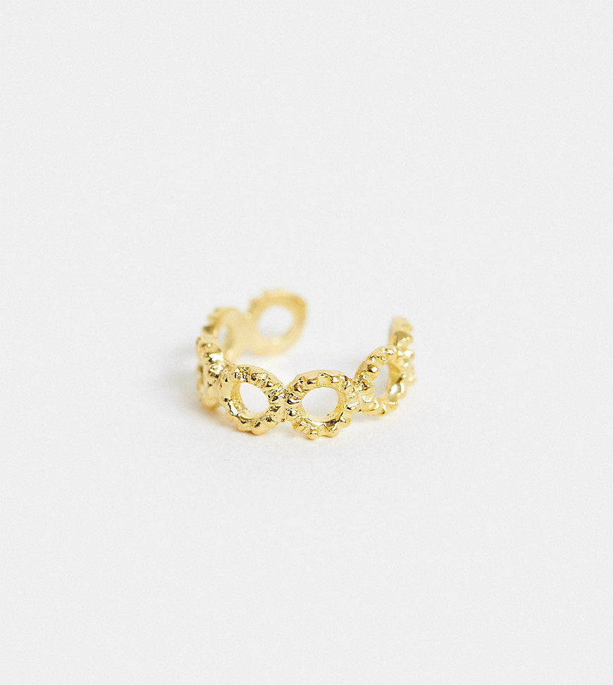 ASOS DESIGN Sterling silver with gold plate circles ear cuff