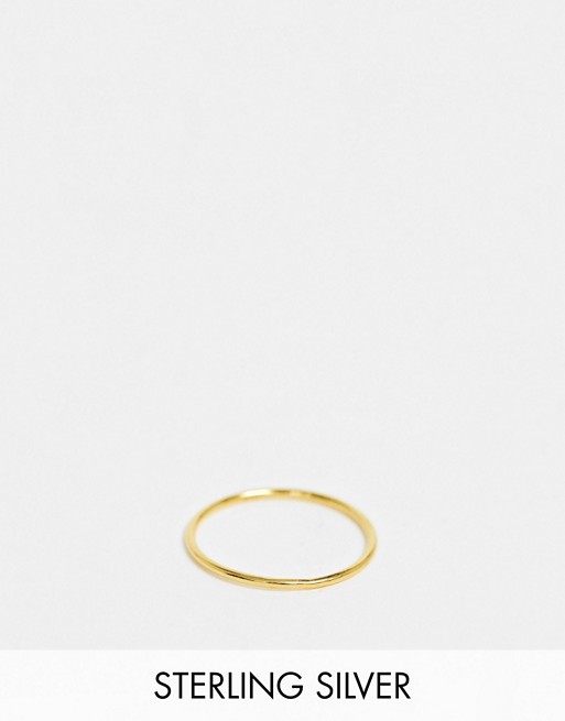 ASOS DESIGN sterling silver with gold plate fine ring