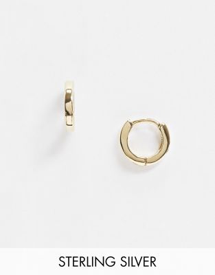 ASOS DESIGN  Kolczyki ko?a z poz?acanego srebra wysokiej próby z zapi?ciem kajdankowym-Z?oty Z?oty