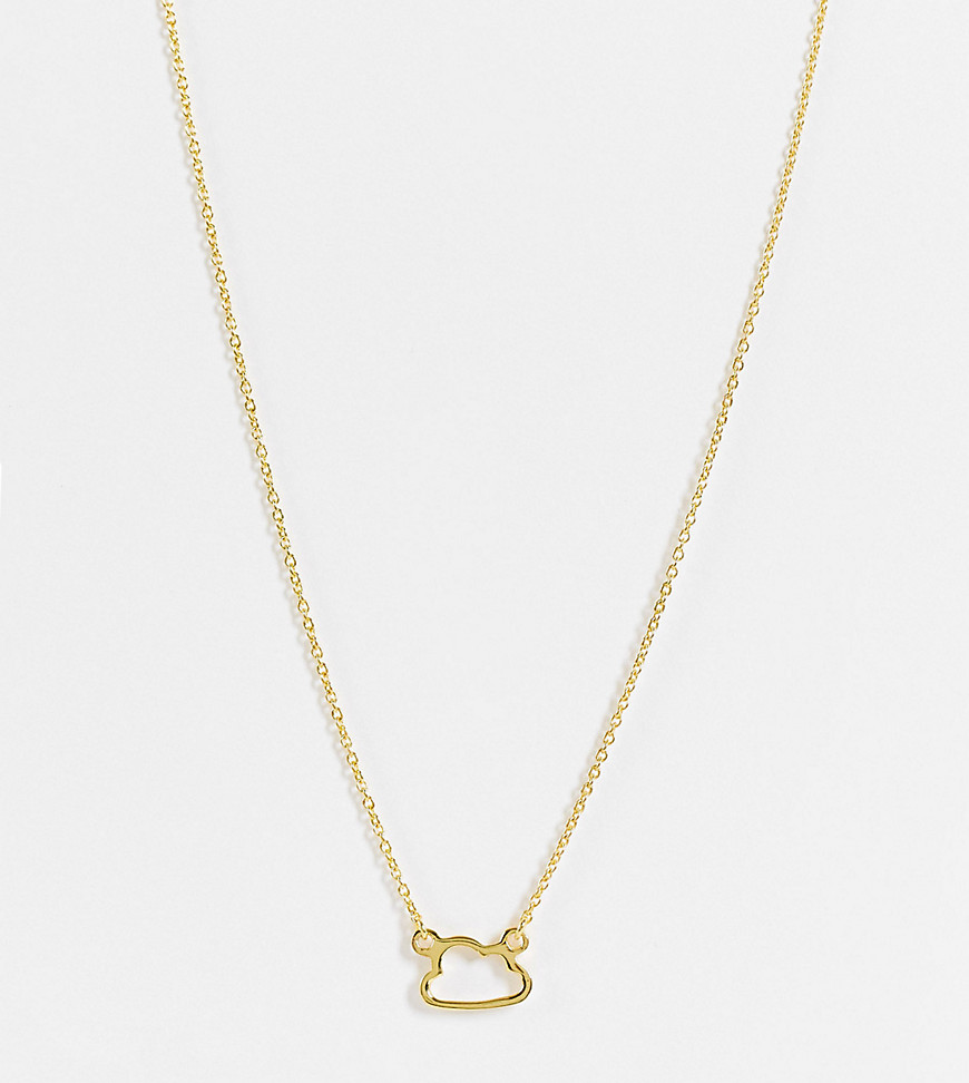 ASOS DESIGN sterling silver with gold plate necklace with cloud