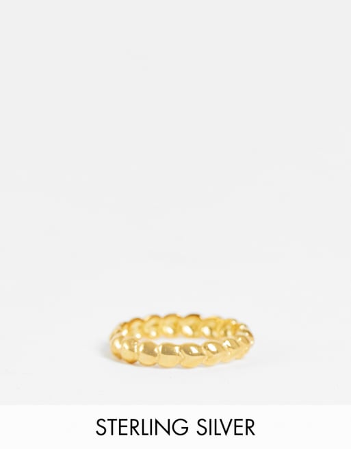 ASOS DESIGN sterling silver with gold plate ring in sleek circles