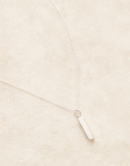 ASOS DESIGN - Sterling zilveren eenvoudige hanger ketting in zilverkleur