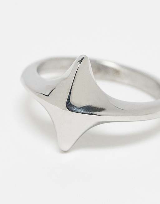 ASOS DESIGN – Sternring aus wasserfestem Edelstahl in Silberoptik
