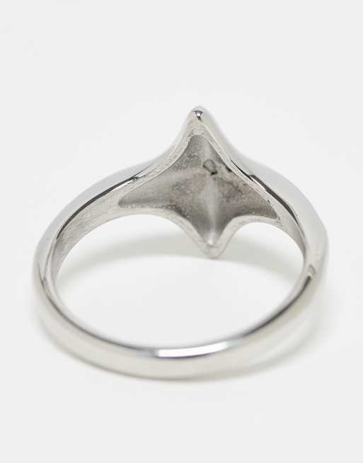 ASOS DESIGN – Sternring aus wasserfestem Edelstahl in Silberoptik