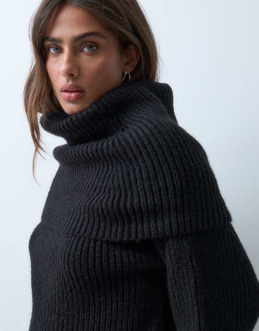 ASOS DESIGN stickad extra slouchy huvtröja i svart, 3 av 5