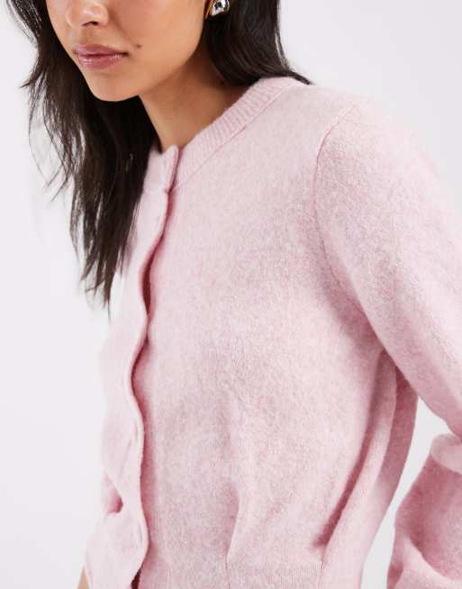 ASOS DESIGN stickad kofta i rosa, 3 av 4