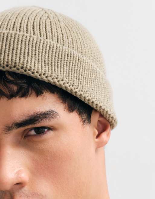 ASOS DESIGN stickad ribbad minimössa i neutral, 2 av 3