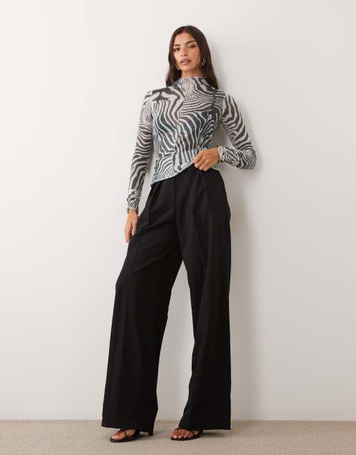 ASOS DESIGN stickad topp med långa ärmar och dekorativ söm i zebra, 3 av 4