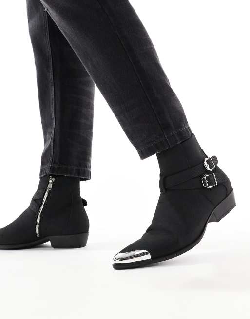 Asos black suede ankle boots online