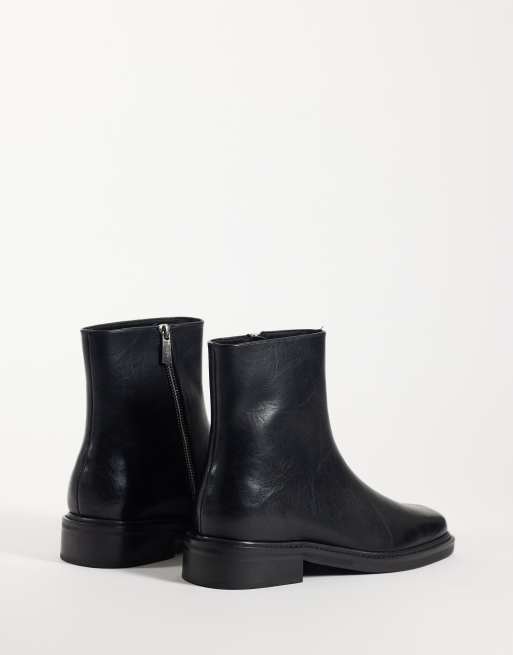 ASOS DESIGN Stiefel mit Reißverschluss und Nahtdetail in Schwarz, 5 von 5