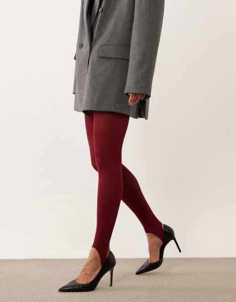 ASOS DESIGN stigbygelstrumpbyxor i rött - view 1