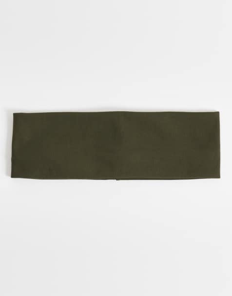 ASOS DESIGN – Stirnband aus weichem Jersey in Khaki - view 1