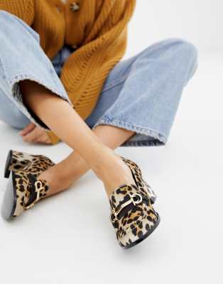 asos leopard loafers