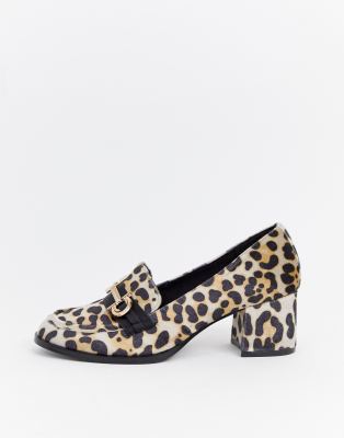 asos design stirrup heeled loafers