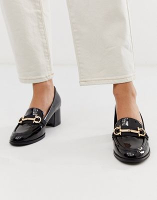 ASOS DESIGN Stirrup mid-heeled loafers 