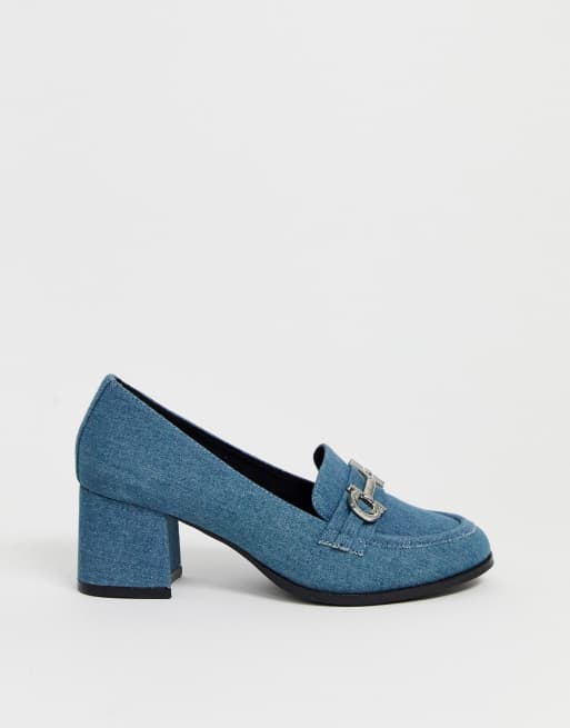 Asos design cheap stirrup heeled loafers