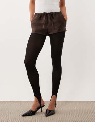 Asos Design Stirrup Tights In Black