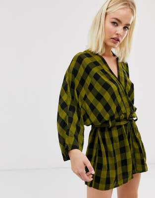 asos green playsuit