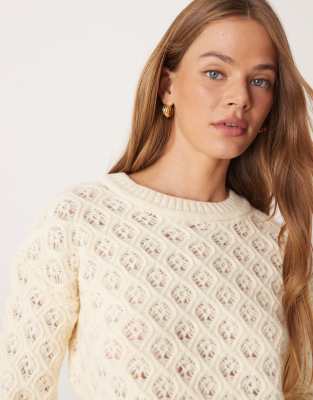 Asos Design Stitchy Knit Oversized Sweater In Neutral