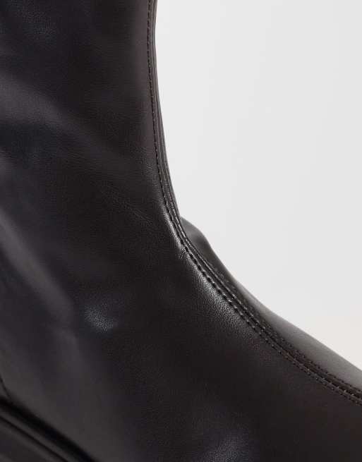 ASOS DESIGN stivaletti autunnali chunky a calzino color cioccolato, 3 di 4