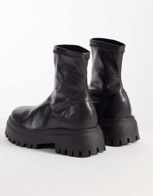 ASOS DESIGN stivaletti autunnali chunky a calzino color cioccolato, 4 di 4