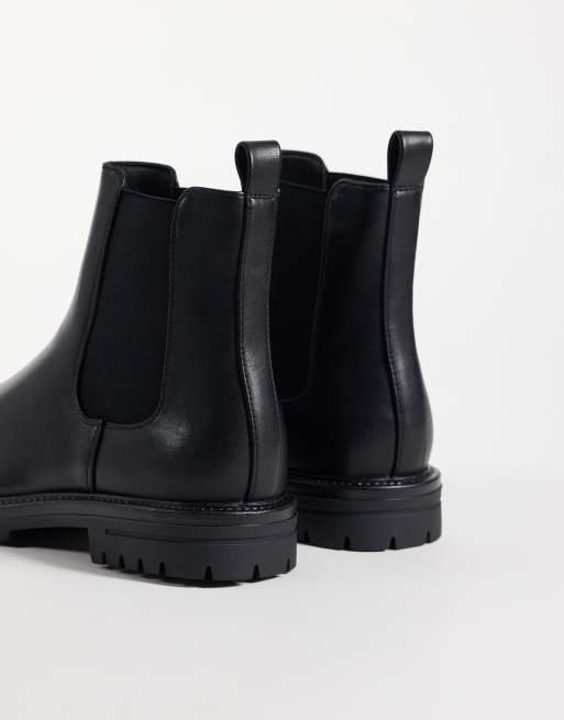 ASOS DESIGN stivaletti chelsea con suola a carrarmato neri, 4 di 4