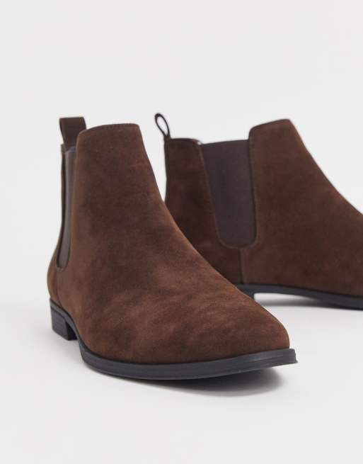 ASOS DESIGN - Stivaletti Chelsea in camoscio sintetico marrone, 2 di 4