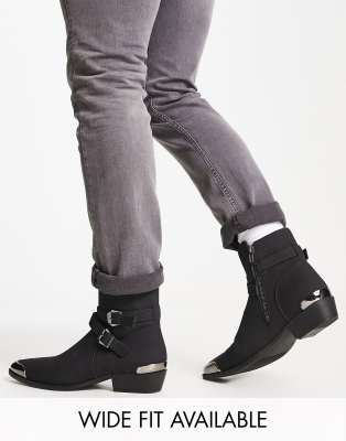 Stivali Texani con Frange Vera Pelle Scamosciata Wild Cowboyboots Neri – Calzature