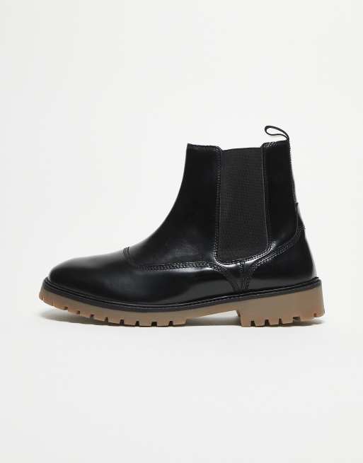 ASOS DESIGN - Stivaletti in pelle nera verniciata con suola in gomma, 3 di 3
