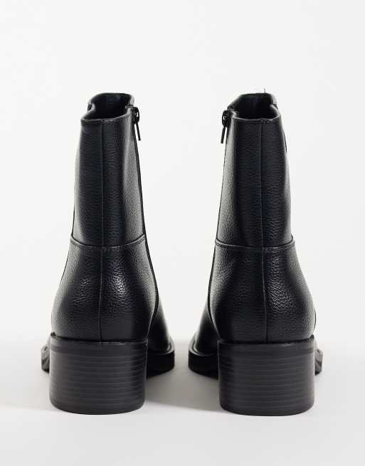 ASOS DESIGN stivali con tacco e zip in nero effetto martellato, 5 di 5