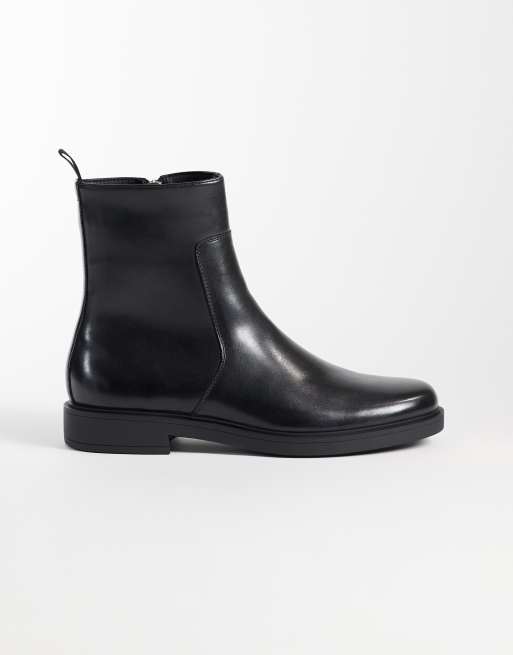 ASOS DESIGN stivali con zip e dettaglio cuciture neri, 1 di 4