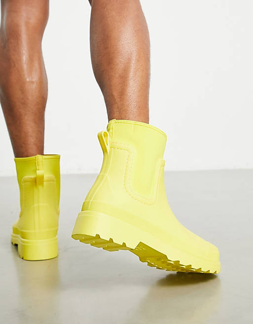 Asos Uomo Scarpe Stivali Stivaletti Stivali da pioggia Chelsea con dettaglio in tessuto scuba gialli 