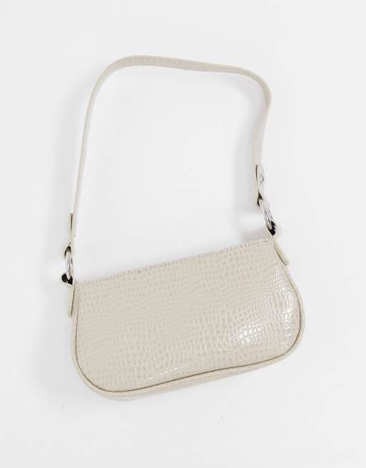 Asos Design Stone Croc Effect 90s Shoulder Bag Asos