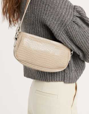 ASOS DESIGN stone croc effect 90s shoulder bag ASOS