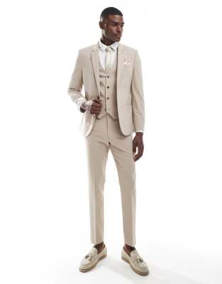 asos ASOS DESIGN stone suit in skinny fit