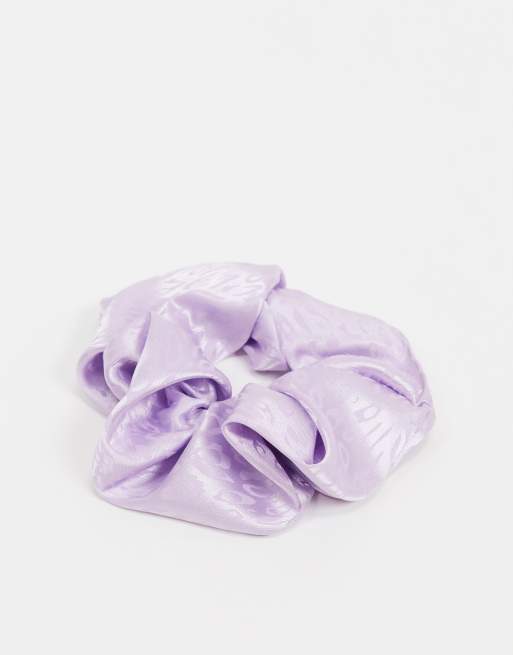 ASOS DESIGN - stor scrunchie i pink leopard satin, 4 af 4