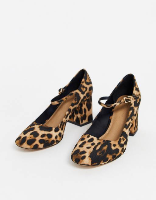 Leopard mary cheap jane pumps